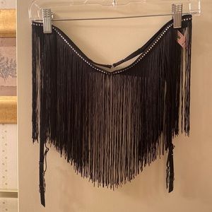 Victoria Secret Very Sexy Fringe Rhinestone Garter Belt Skirt